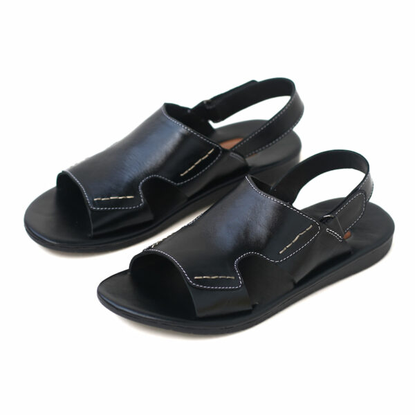 Festive Trend Anti-slip Leather Belt Sandal - Black
