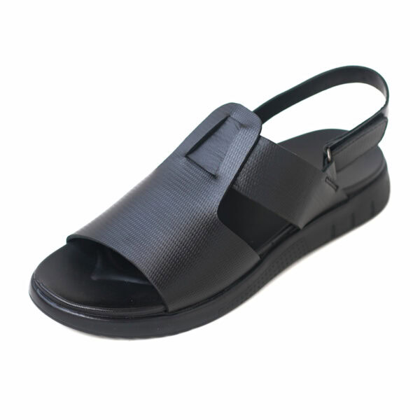 Open Toe Belt Versatile Leather Sandal - Black