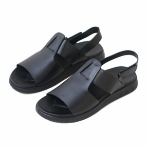 Open Toe Belt Versatile Leather Sandal – Black