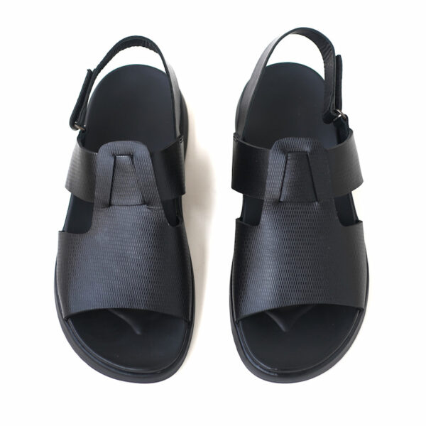 Open Toe Belt Versatile Leather Sandal - Black