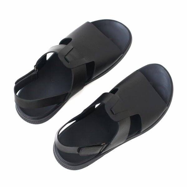 Open Toe Belt Versatile Leather Sandal - Black