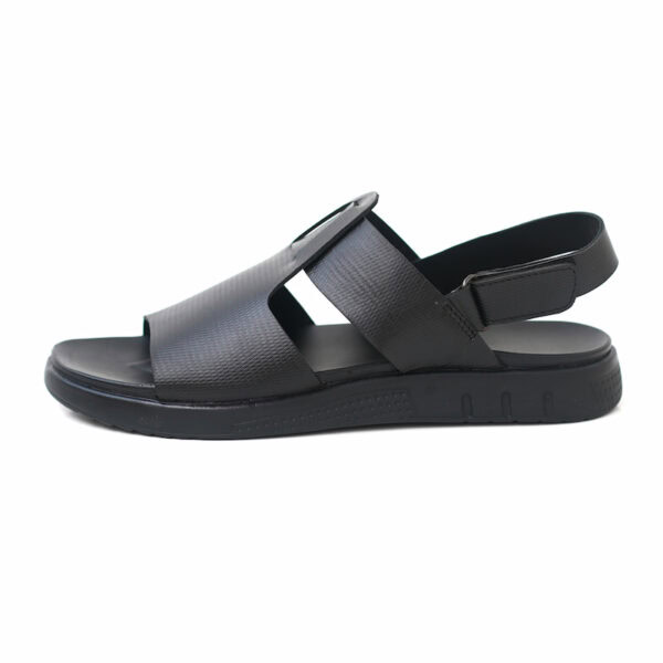 Open Toe Belt Versatile Leather Sandal - Black