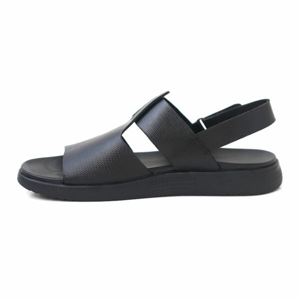 Open Toe Belt Versatile Leather Sandal - Black