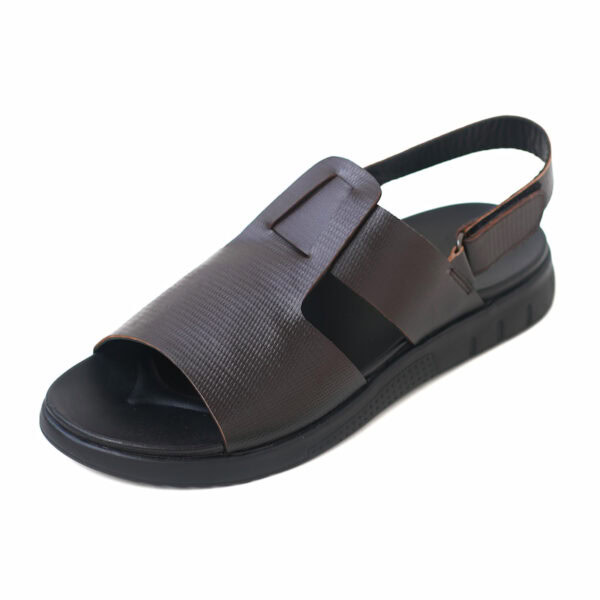 Open Toe Belt Versatile Leather Sandal - Coffee