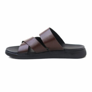 Soft Sole Cross Strap Leather Sandal – Chocolate