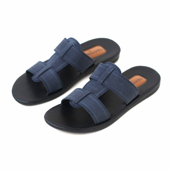 Summer Trend Open Toe Leather Men's Sandal - Blue