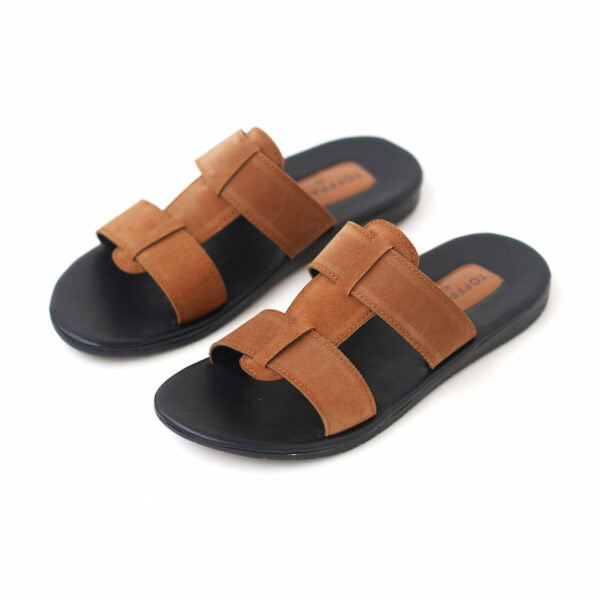 Summer Trend Open Toe Leather Men's Sandal - Brown