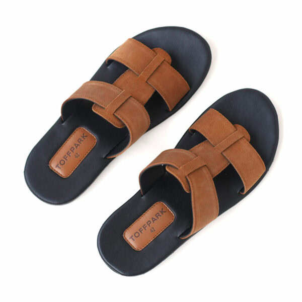 Summer Trend Open Toe Leather Men's Sandal - Brown