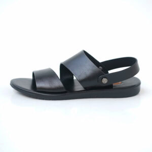 Thick Sole Dual Purpose Leather Belt Sandal – Black