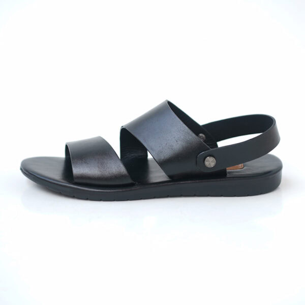 Thick Sole Dual Purpose Leather Belt Sandal - Black