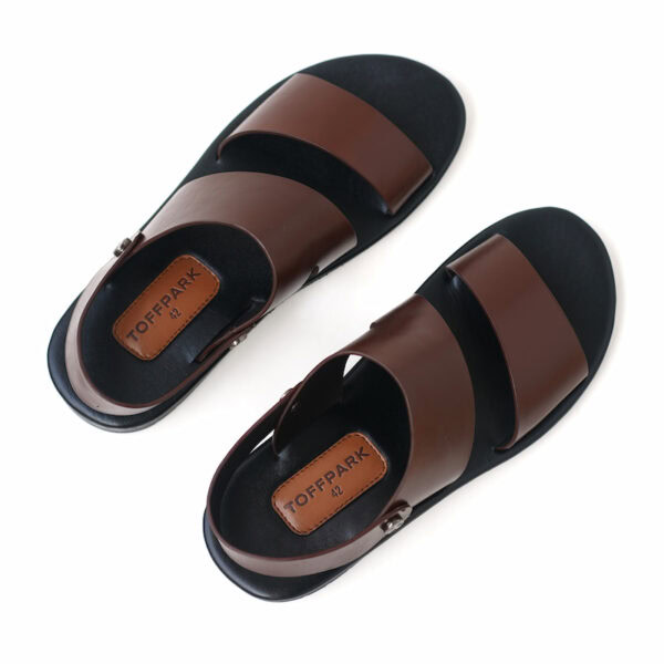 Thick Sole Dual Purpose Leather Belt Sandal - Chocolate