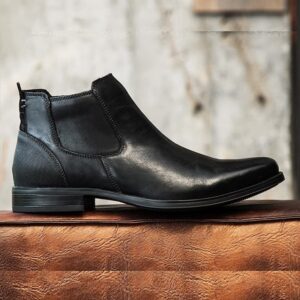 British High-end Zipper Leather Chelsea Boot – Black