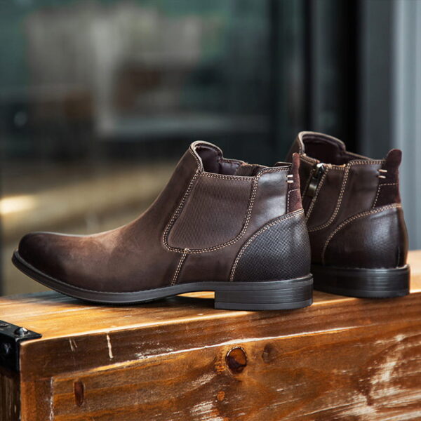 British High-end Zipper Leather Chelsea Boot - Brown