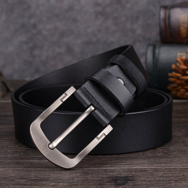 British Retro Genuine Leather Belt - Black