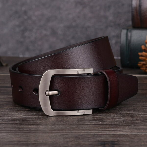 British Retro Genuine Leather Belt - Red Wine