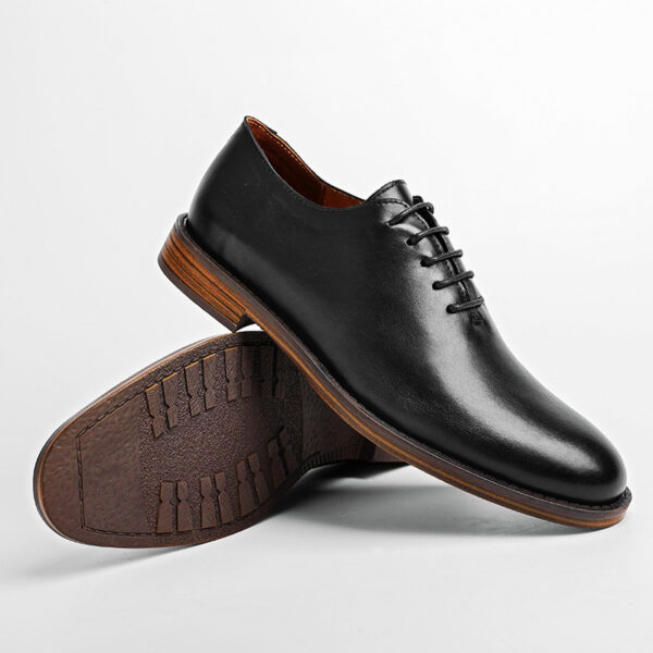 British Retro Leather Derby Formal Shoe - Black