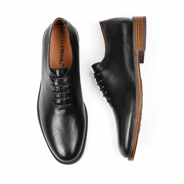 British Retro Leather Derby Formal Shoe - Black