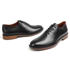 British Retro Leather Derby Formal Shoe – Black