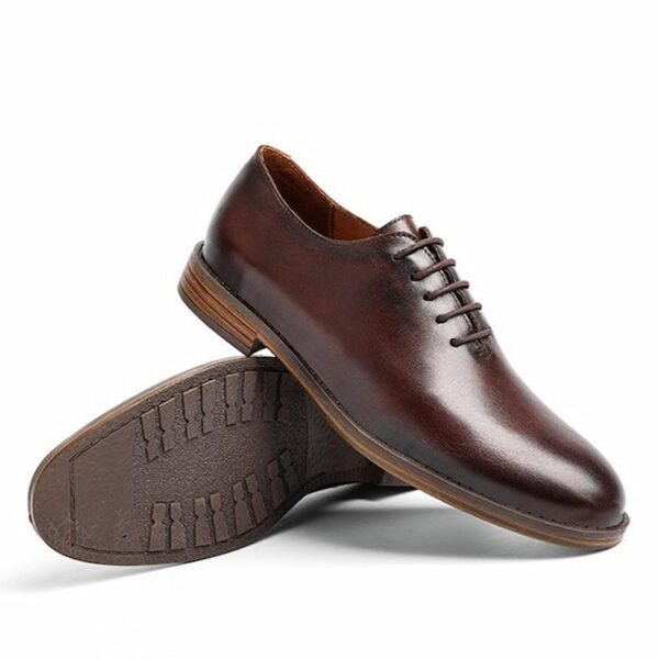 British Retro Leather Derby Formal Shoe - Brown