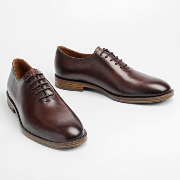 British Retro Leather Derby Formal Shoe - Brown