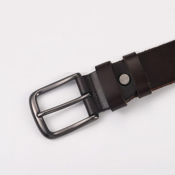 Casual Pin Buckle Genuine Leather Belt - Coffee