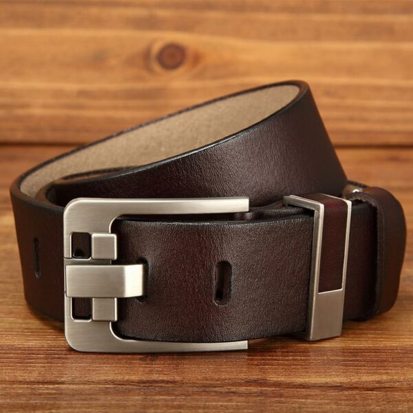 Foreign Retro Style Genuine Leather Belt - Brown