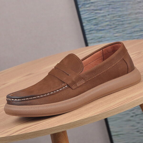 Foreign Trade Leather Versatile Loafer - Brown