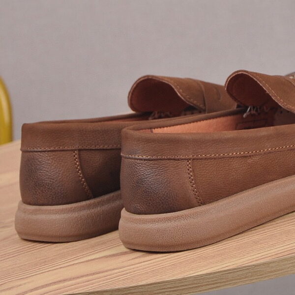 Foreign Trade Leather Versatile Loafer - Brown