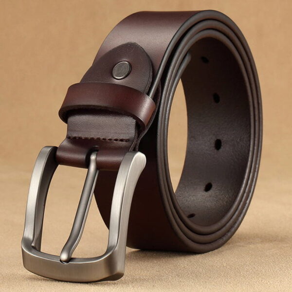 Foreign Trade Retro Buckle Leather Belt - Brown