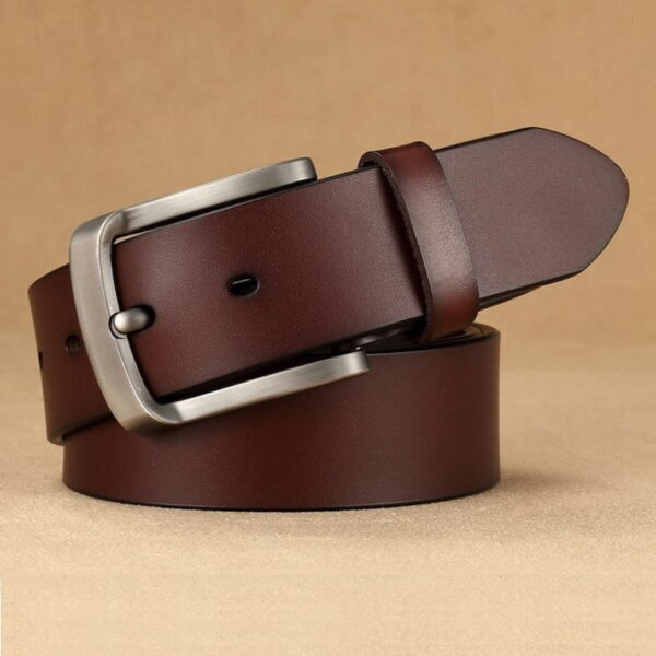 Foreign Trade Retro Buckle Leather Belt - Brown