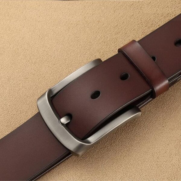 Foreign Trade Retro Buckle Leather Belt - Brown