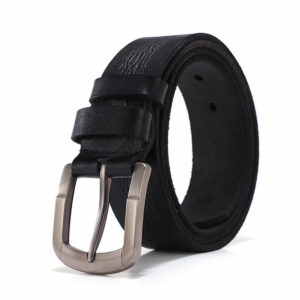 Genuine Leather Business Class Retro Belt – Black