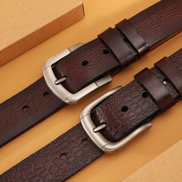 Genuine Leather Business Class Retro Belt - Brown