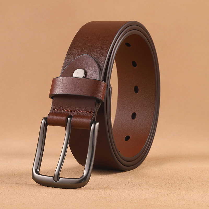 Genuine Leather Cross Border Casual Belt - Brown