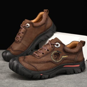Genuine Leather Hiking Casual Shoe – Brown
