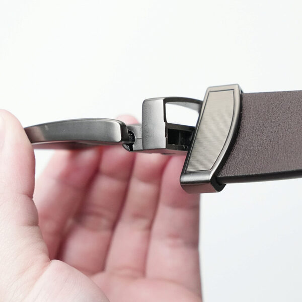 Genuine Leather Tail Clip Reversible Belt - Black