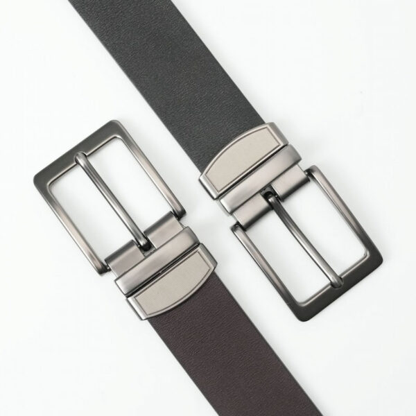 Genuine Leather Tail Clip Reversible Belt - Chocolate