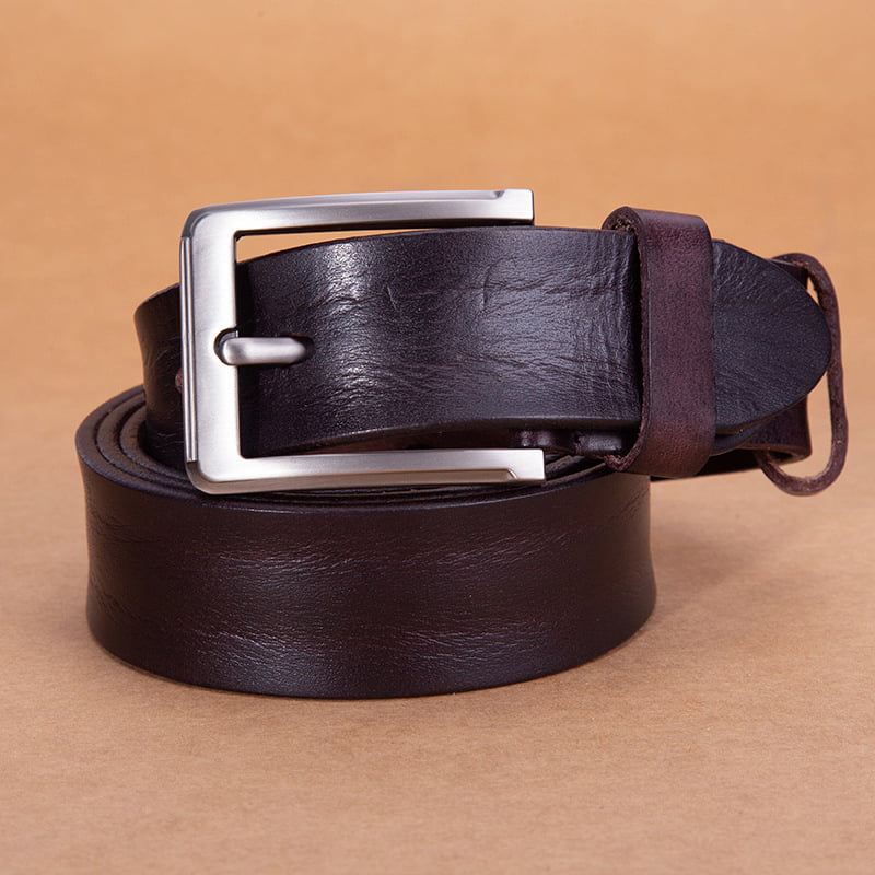 High-end Retro Casual Genuine Leather Belt - Coffee