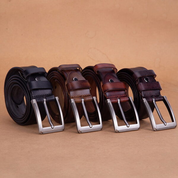 High-end Retro Casual Genuine Leather Belt - Red Wine