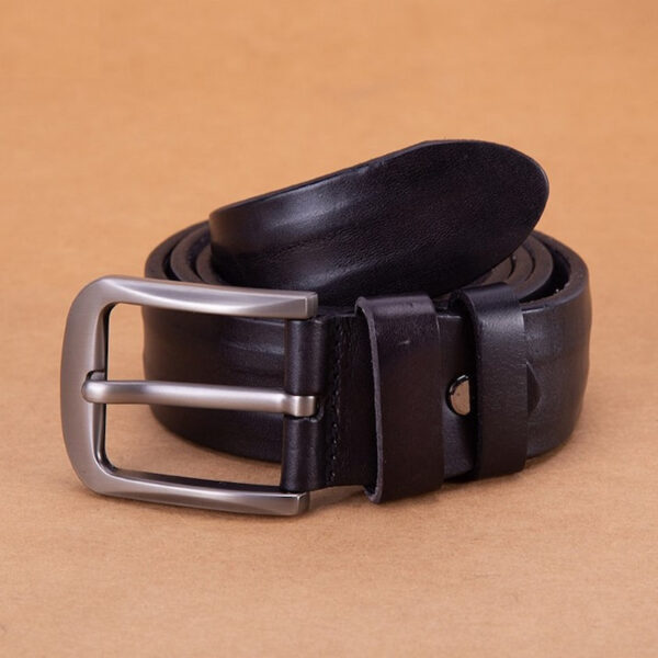 Italian Style High-end Authentic Cowhide Belt - Black