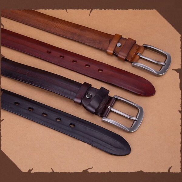 Italian Style High-end Authentic Cowhide Belt - Red Wine