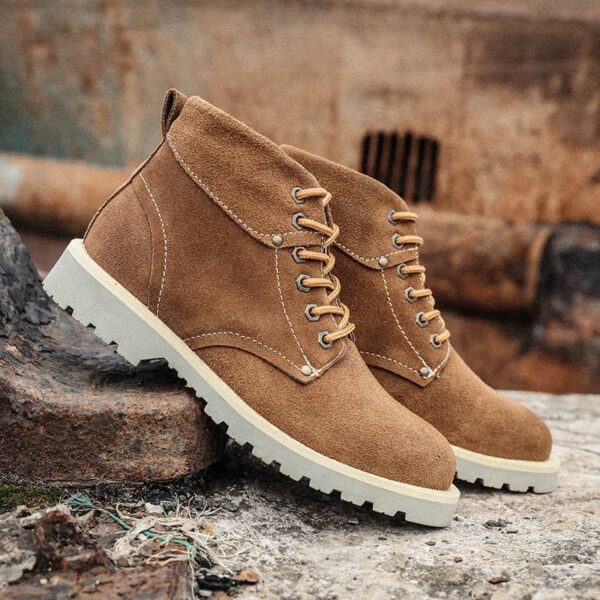 Korean Style Leather Frost Martin Boot - Brown