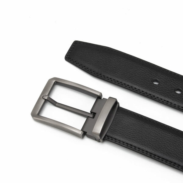 Cross Border Zinc Alloy Buckle Leather Belt - Black