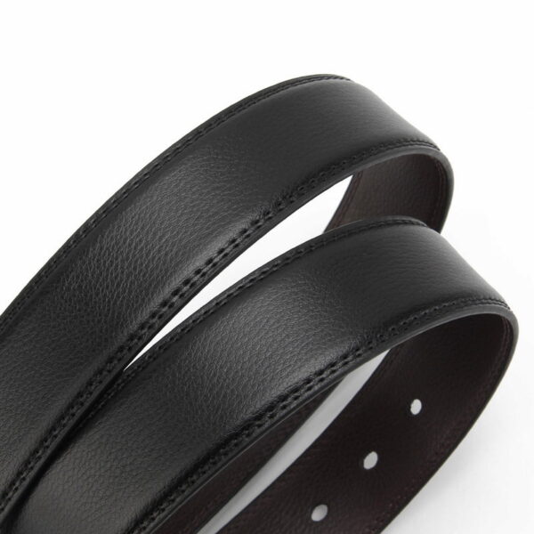 Cross Border Zinc Alloy Buckle Leather Belt - Black