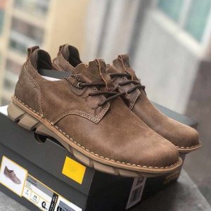 Lace-up Outdoor Leather Retro Casual Shoe – Khaki