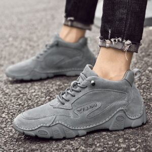 Mid-top Leather Lazy Casual Shoe – Gray