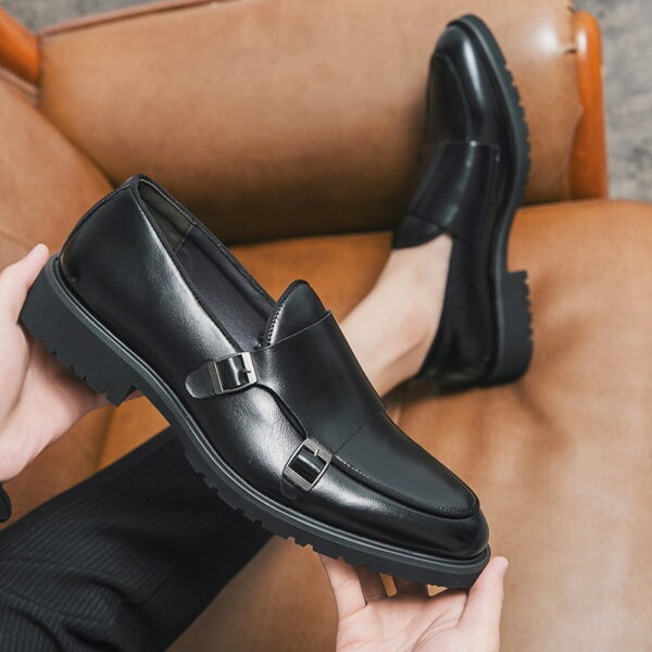 Pointed Toe Double Monk Formal Shoe - Black