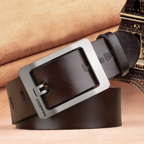 Retro Japanese Dual Side Buckle Leather Belt - Brown