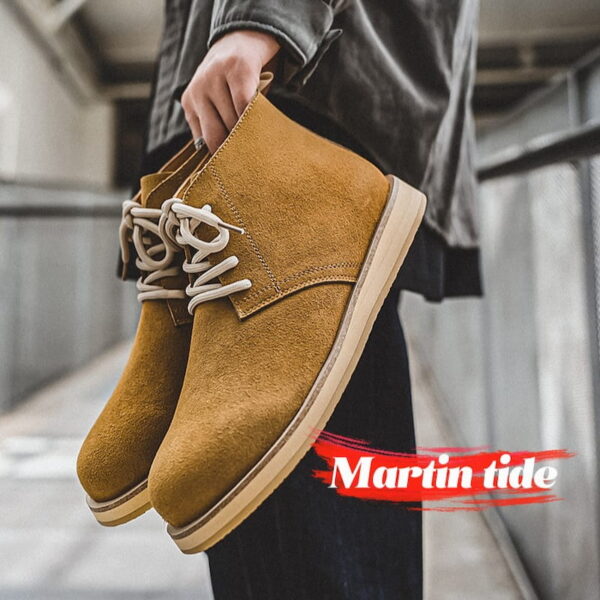 Youth Trend Versatile Leather Martin Boot - Brown