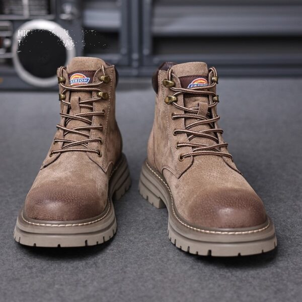 Korean Style High-top Retro Martin Boot - Khaki